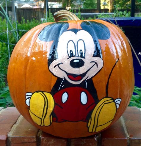 Mickey Mouse Pumpkin Decorating Hand Painted Pumpkin Painted Pumpkins