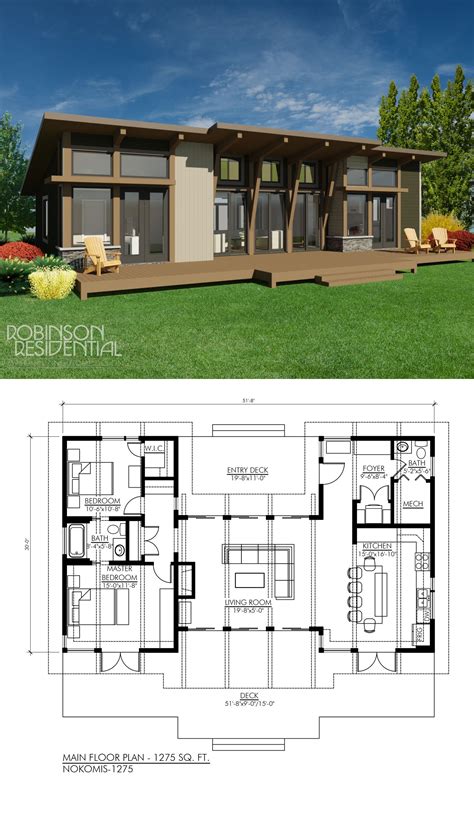 Contemporary Nokomis 1303 Robinson Plans Vacation House Plans