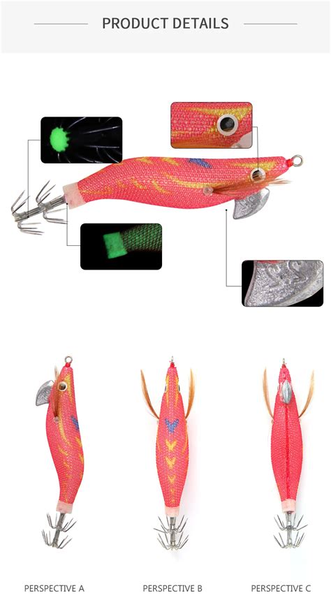 Letoyo Wholesalesalt Water Squid Jigs Lure 3 5 Luminous Wooden Shrimp