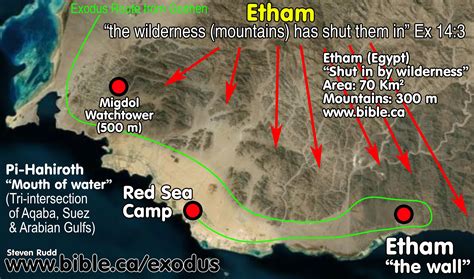 The Exodus Route Etham Shut In By Wilderness