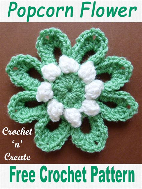 Crochet Popcorn Flower Free Crochet Pattern Crochet N Create
