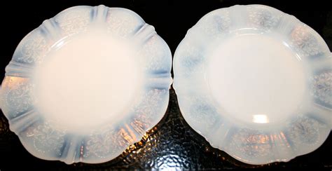 5 Translucent Milk Glass Dessert Plates By Stitchbandit On Etsy