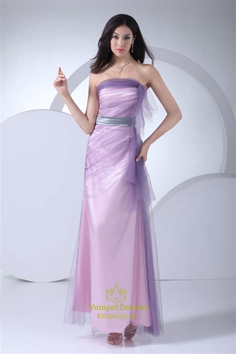 Lilac Long Bridesmaid Dressesstrapless Drape Dress In