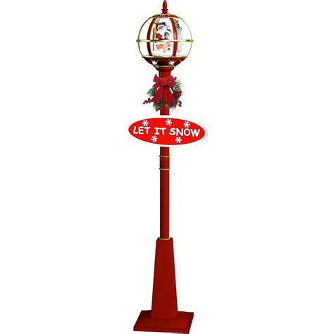 Fraser Hill Farm 69 In Musical Globe Lamp Post In Red