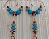 Items Similar To Graceful Copper And Blue Earrings On Etsy