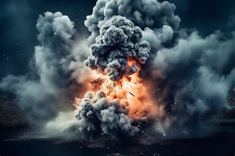 Premium Ai Image Smoke Explosion Explosion In The Style Of Military