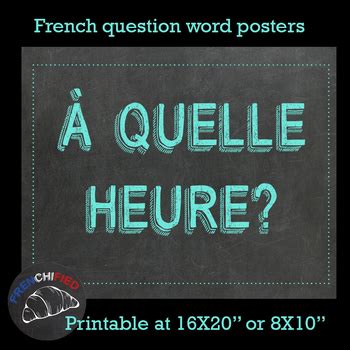 French question words posters - printable by Frenchified | TpT