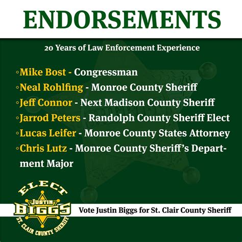 List Of Endorsements Another Reason Biggs For Sheriff Facebook