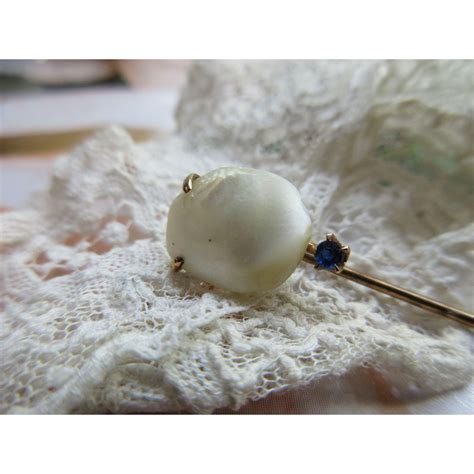 antique 10k sapphire and pearl stick pin vintage wedding groom vintage bridesmaid dresses
