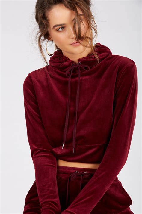 Velour hoodie - burgundy Supré Hoodies & Sweats | Superbalist.com
