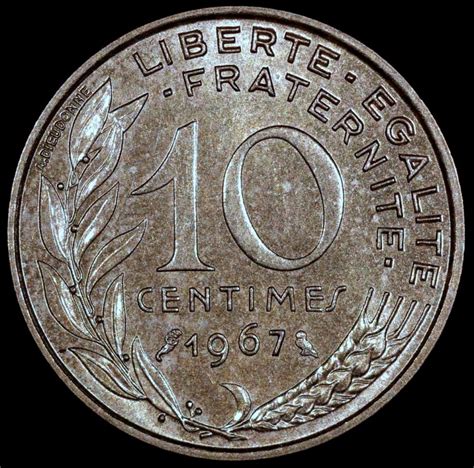 1967 France 10 Centimes Unc European Coins