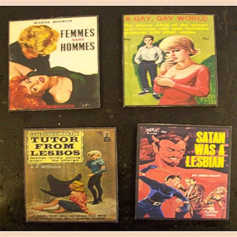 Lesbian Pulp Coasters 1950s Retro Vintage Pin Up Pulp Fiction Etsy