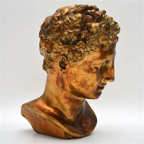 Antique Classical Gilt Bust Of Alexander The Great