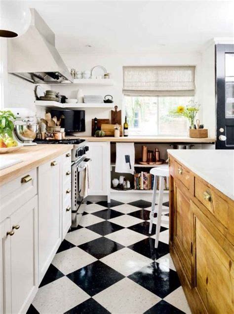 Black And White Checkered Floor Tile Kitchen Flooring House