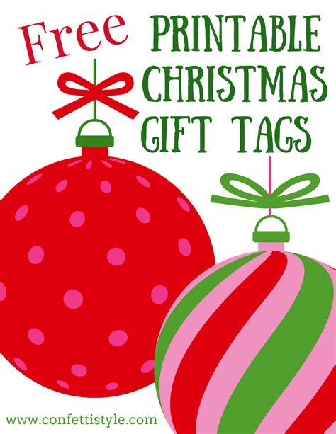 Free Holiday Gift Tags Printable