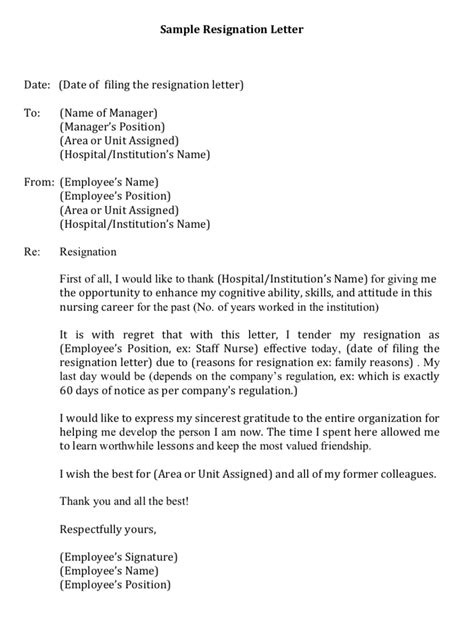 Download your free template today. My first resignation as a Filipino Nurse in Singapore - with a sample letter of resignation