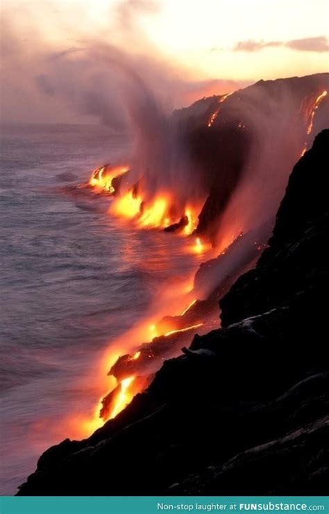 When Lava Meets Water Totall Badass Funsubstance Places To Travel