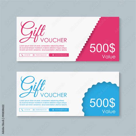 Voucher T Certificate Coupon Template Stock Vector Adobe Stock
