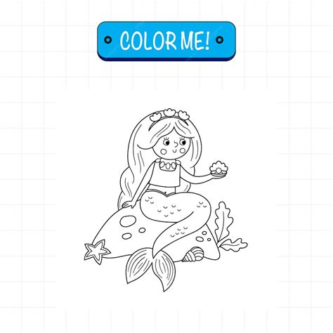 Premium Vector Hand Drawn Mermaid Outline Illustration And Coloring