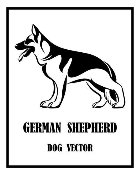 German Shepherd Dog Black And White Eps 10 2246965 Vector Art At Vecteezy