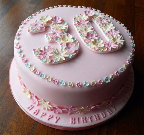 30th birthday female cake ideas. Flowery 30th Birthday Cake | Cute birthday cakes, Simple ...