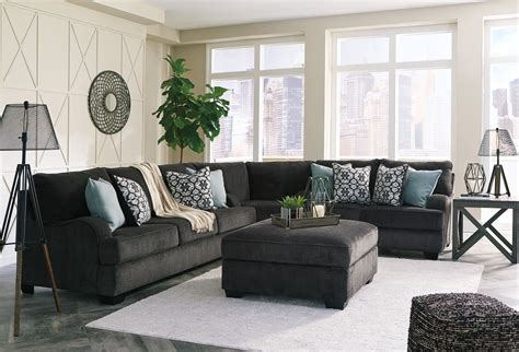 Contemporary Style Living Room Charcoal Sofa With Pillows That Add A