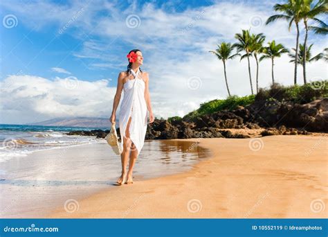 Exotic Elegant Tropical Woman Beach Stock Image Image Of Inviting