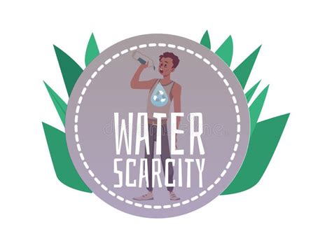 Water Scarcity Banner Or Symbol Flat Vector Illustration Isolated On