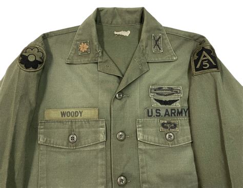 Vintage Post Vietnam 1970s Og507 Army Shirt Combat Patches Sz Etsy