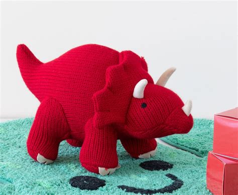 Knitted Red Triceratops Dinosaur Toy Tommy Pickles And Lillies