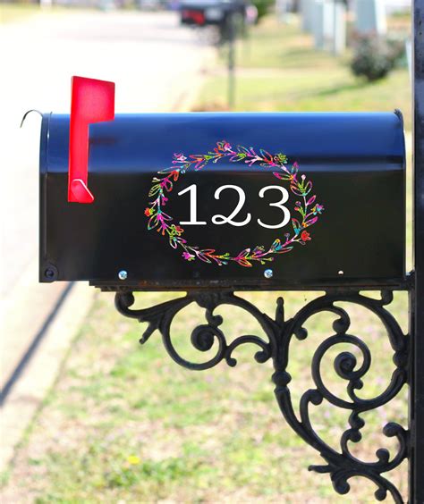 You want your mailbox numbers to be perfectly spaced and level. Mailbox Decal, Address Numbers, Door Numbers, Floral ...