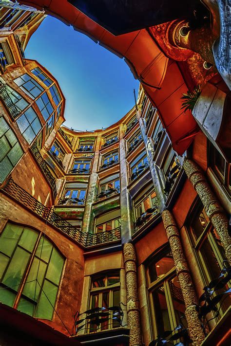 Antoni Gaudi Casa Mila La Pedrera View Of The Inner And Atrium Photograph By Vladimir Rayzman