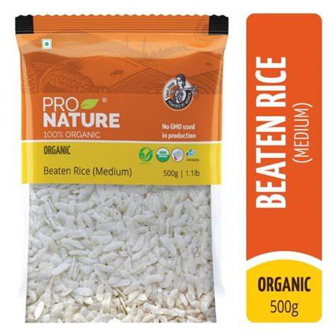 Beaten Rice Medium Poha Pro Nature 500gm Natures Soul