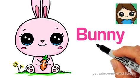 How To Draw A Cartoon Bunny Rabbit Easy Youtube