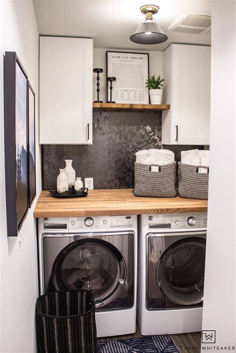 Small Laundry Room Makeover Taryn Whiteaker Designs Small Laundry