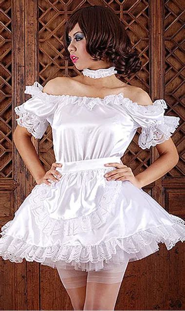 Custom Made White Satin French Maid Dress Cosplay Costume Cosplaylover
