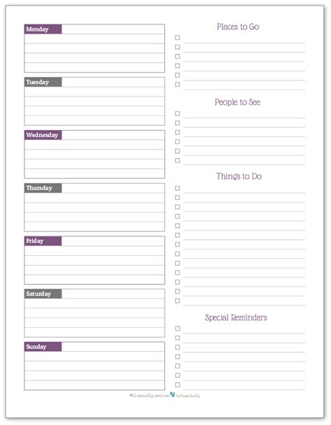 Weekly Task Planner Excel Templates