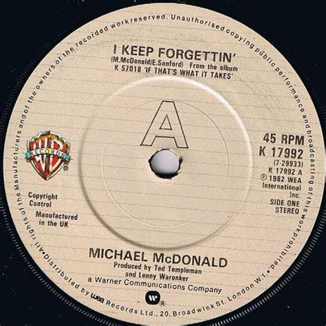 Michael Mcdonald I Keep Forgettin Losin End 1982 Vinyl Discogs