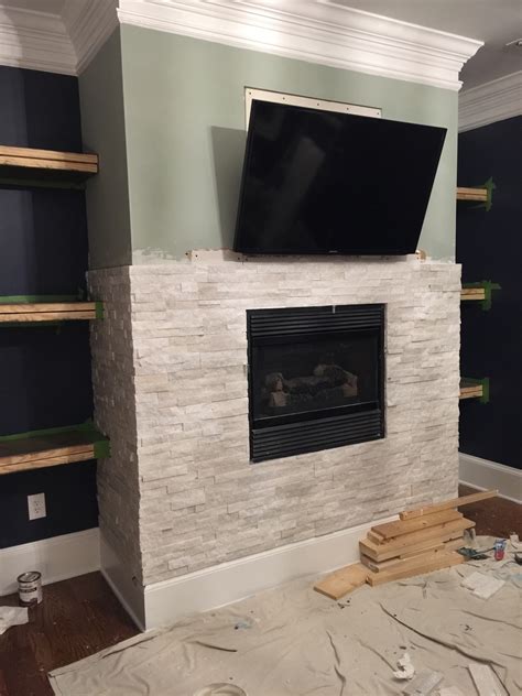 Tiling A Stacked Stone Fireplace Surround Bower Power