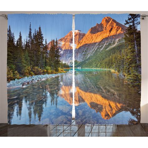 National Parks Home Decor Curtains 2 Panels Set Canadian Rocky