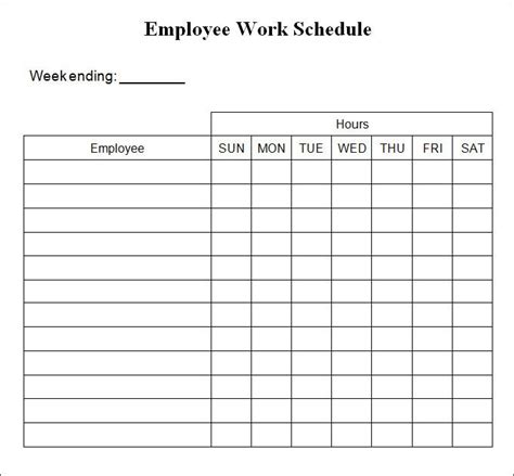 Work schedule sheet creative images. Weekly Work Schedule Template - 4 Free Word, Excel Documents Download