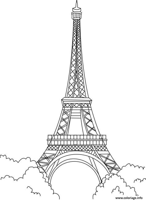 Coloriage Tour Eiffel Monument Paris France Dessin France à Imprimer