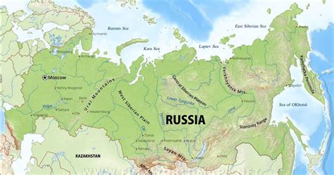 Physical Map Of Russia Map Of Zip Codes