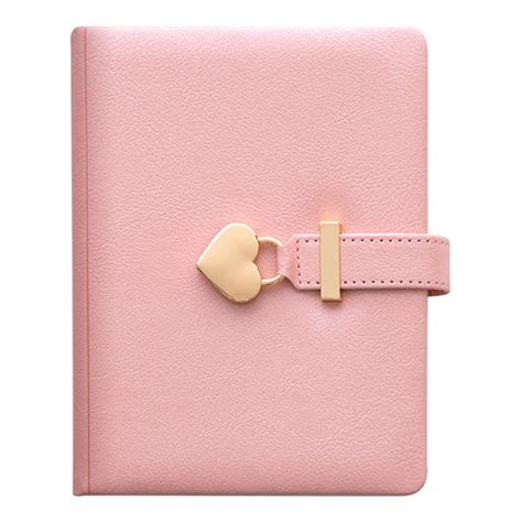 romacci b6 diary heart shaped lock diary with lock and key pu secret notebook vintage travel