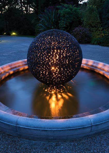 Garden Sphere In Black Stone David Harber Uk Garden Spheres Water Sculpture Water Features