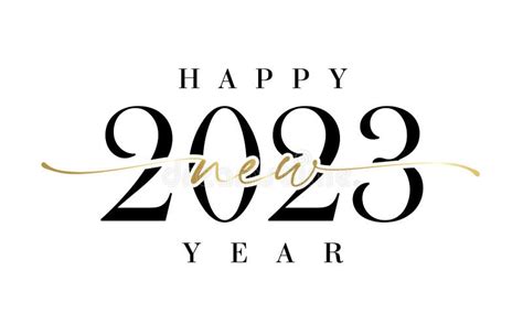 2023 Happy New Year Calligraphy Stock Vector Illustration Of Black