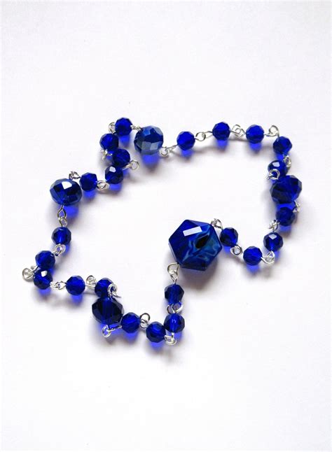 Cobalt Blue Crystal Universal Unitarian Circle Pf Prayer 65 Long 926