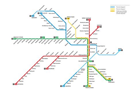 Map of stockholm (stockholm region / sweden), satellite view: Framtidens tunnelbanekarta.png | Nya tunnelbanan