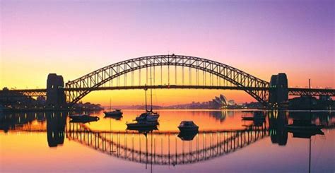 Harbour Bridge Reflections Tranquil Dawn Over Sydney Harbour New