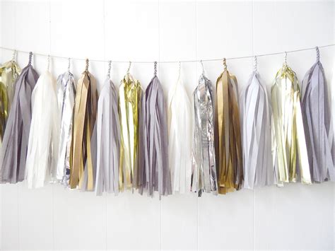 Free Shipping Tassel Garland Golds And Grays Wedding